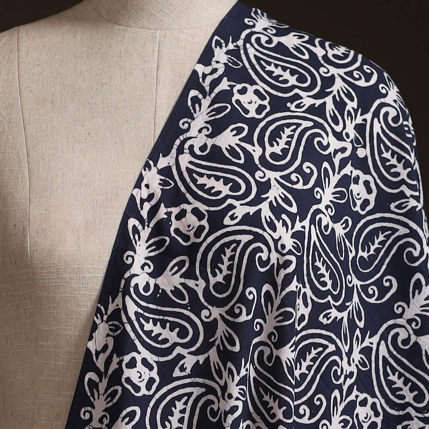 Hand Block Batik Print Cotton Fabric 03