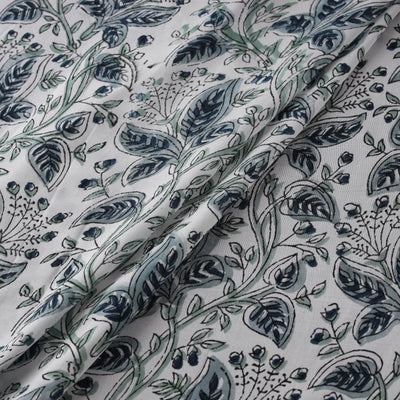 Sanganeri Floral Hand Block Print Modal Silk Fabric 07