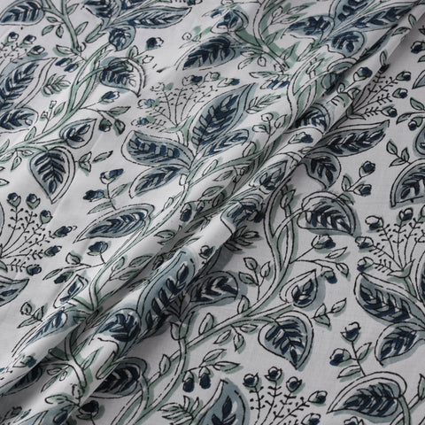 Sanganeri Floral Hand Block Print Modal Silk Fabric 07