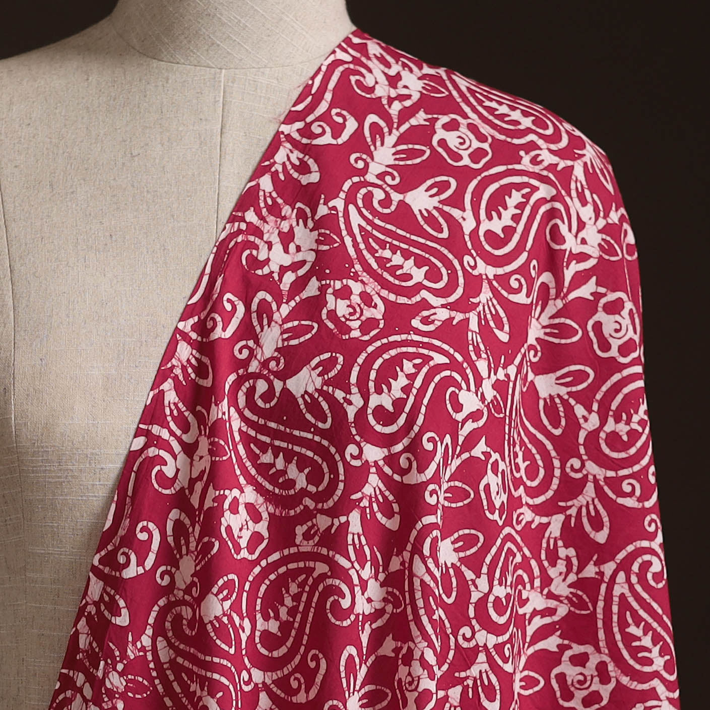 Hand Block Batik Print Cotton Fabric 04