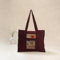Maroon - Srikalahasti Handpainted Kalamkari Shoulder Bag 54