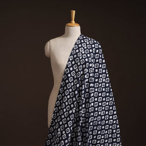 Blue - Hand Block Batik Print Cotton Fabric 05