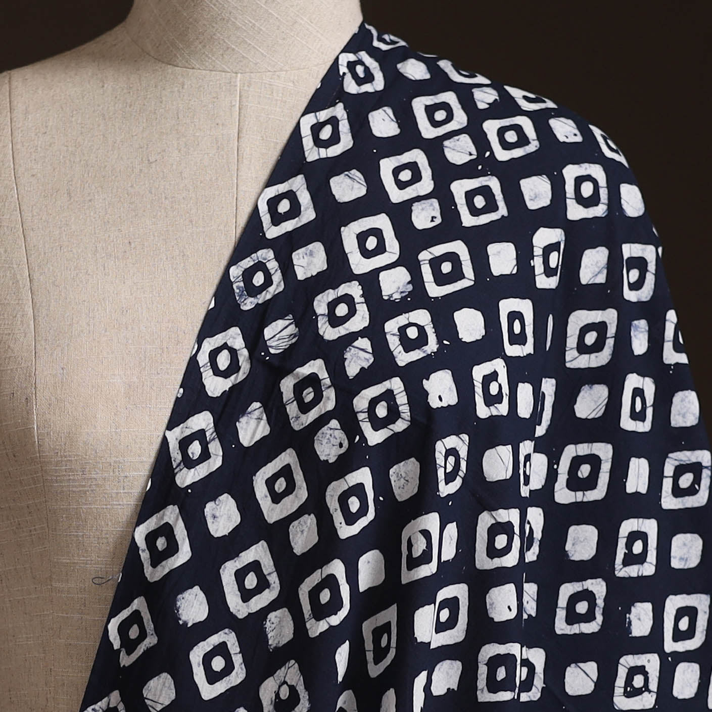 Hand Block Batik Print Cotton Fabric 05