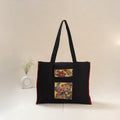 Black - Srikalahasti Handpainted Kalamkari Shoulder Bag 55