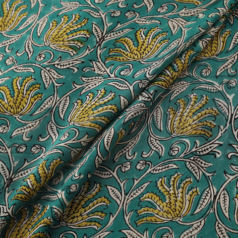 Sanganeri Floral Hand Block Print Modal Silk Fabric 05
