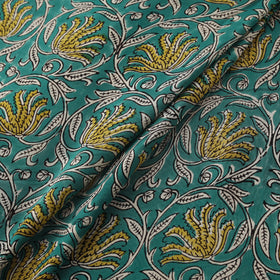 Sanganeri Floral Hand Block Print Modal Silk Fabric 05