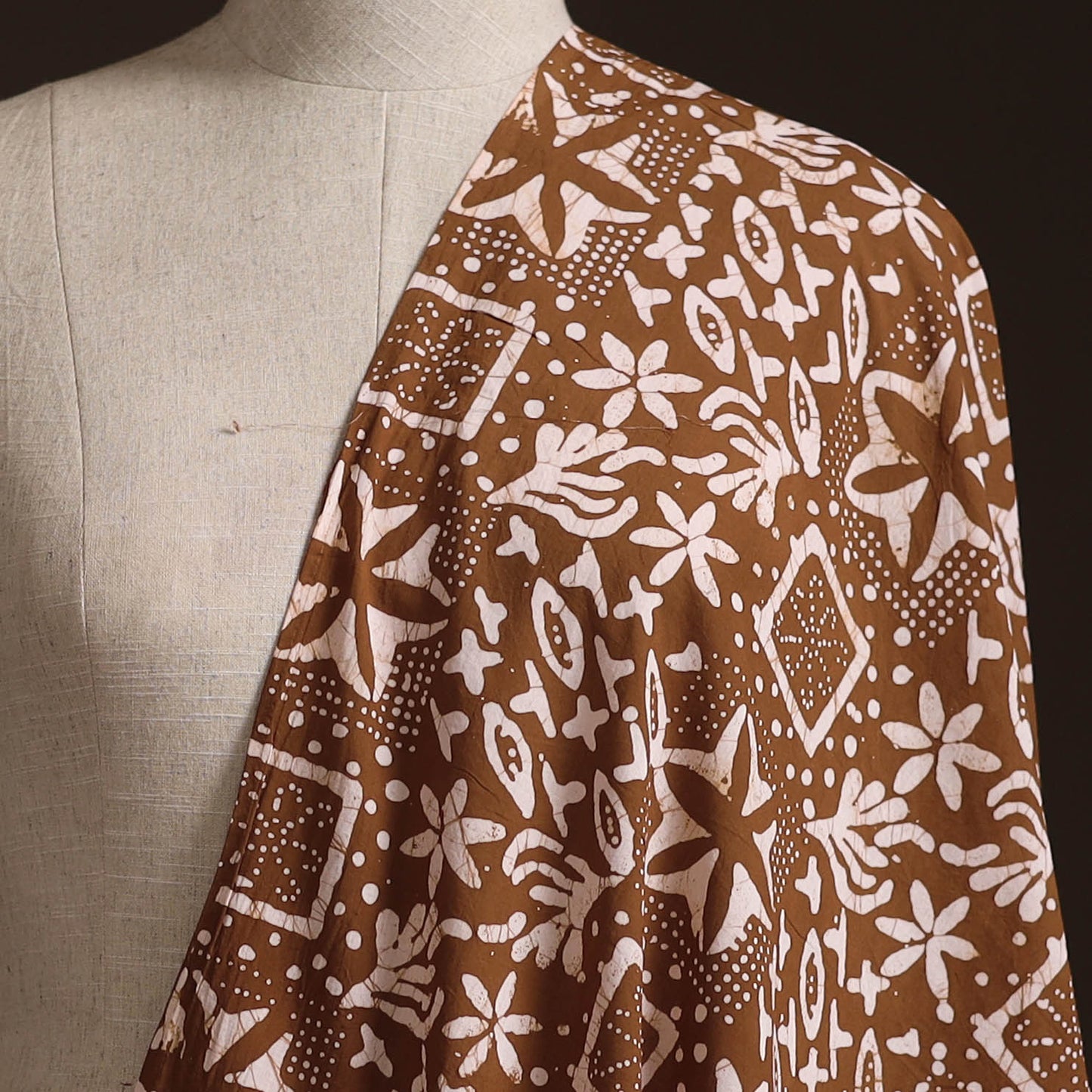 Hand Block Batik Print Cotton Fabric 06