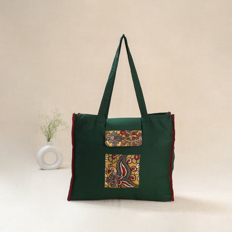 Green - Srikalahasti Handpainted Kalamkari Shoulder Bag 56