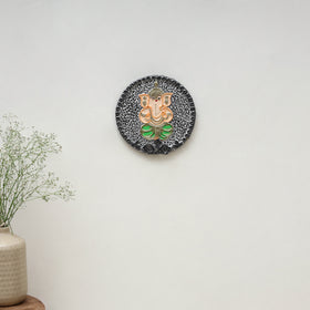 Ganesha - handpainted clay art wall frame 04 - handcrafted