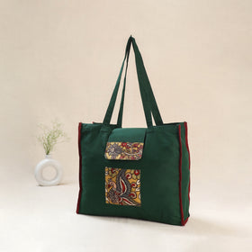 Green - Srikalahasti Handpainted Kalamkari Shoulder Bag 56