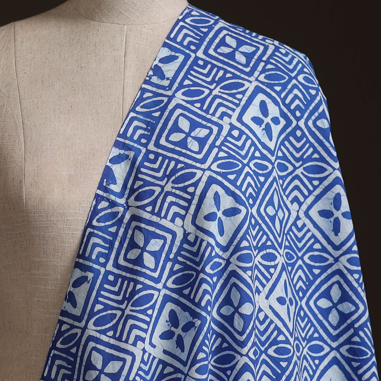 Hand Block Batik Print Cotton Fabric 07