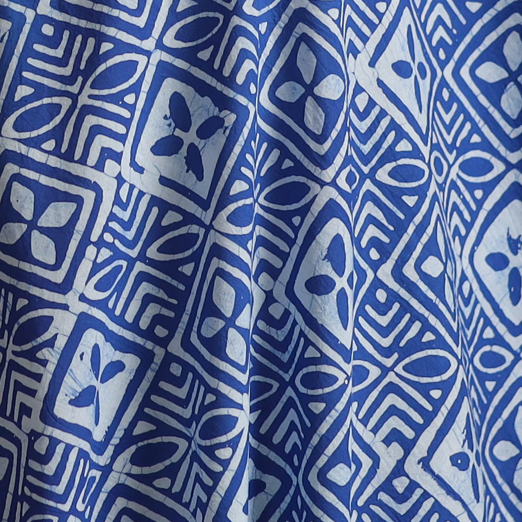 Hand Block Batik Print Cotton Fabric 07