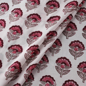 Sanganeri Floral Hand Block Print Modal Silk Fabric 03