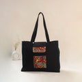 Black - Srikalahasti Handpainted Kalamkari Shoulder Bag 58
