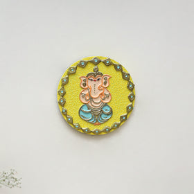 Ganesha - handpainted clay art wall frame 05 - handcrafted