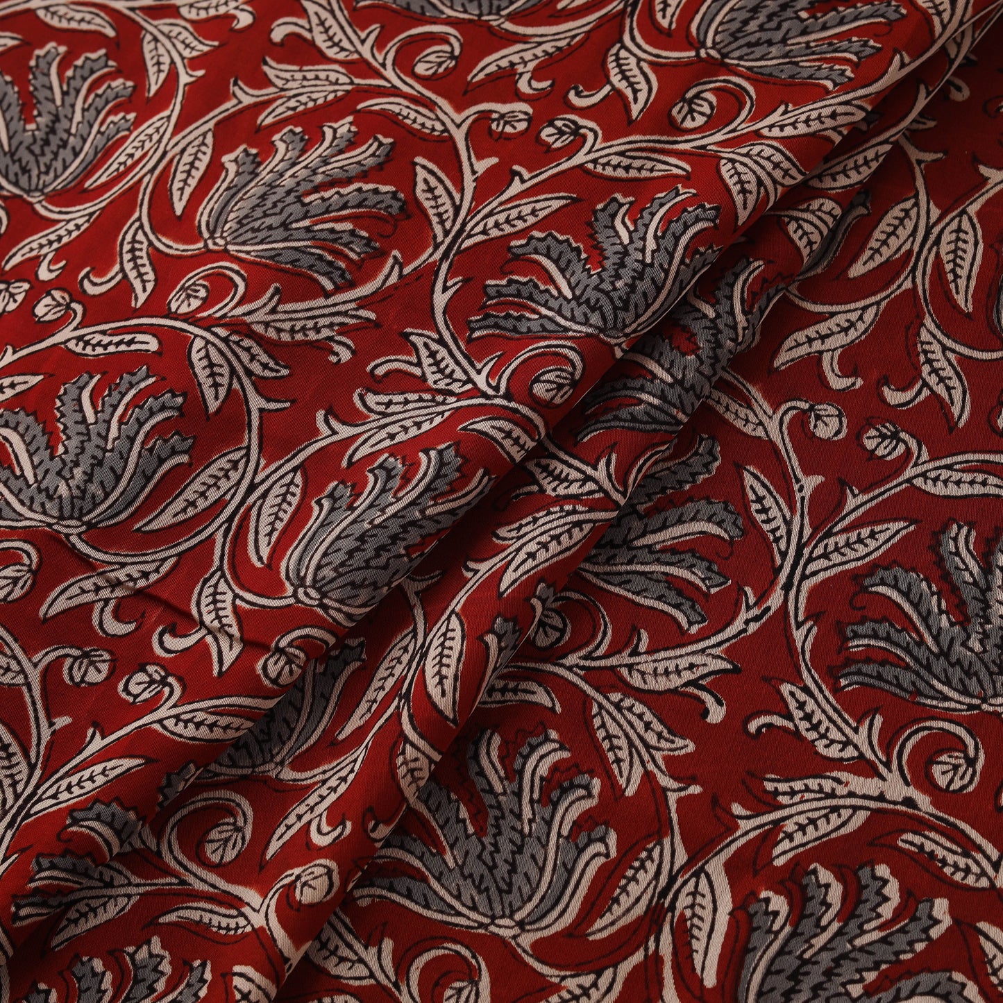 Sanganeri Floral Hand Block Print Modal Silk Fabric 01