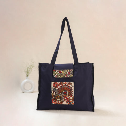 Blue - Srikalahasti Handpainted Kalamkari Shoulder Bag 59