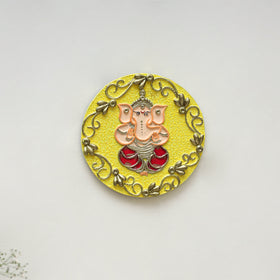Ganesha - handpainted clay art wall frame 06 - handcrafted