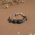 Blue - ethnic tribal tibetan metal bracelet from himalaya