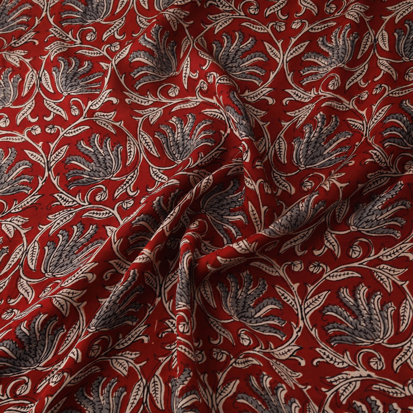 Sanganeri Floral Hand Block Print Modal Silk Fabric 01