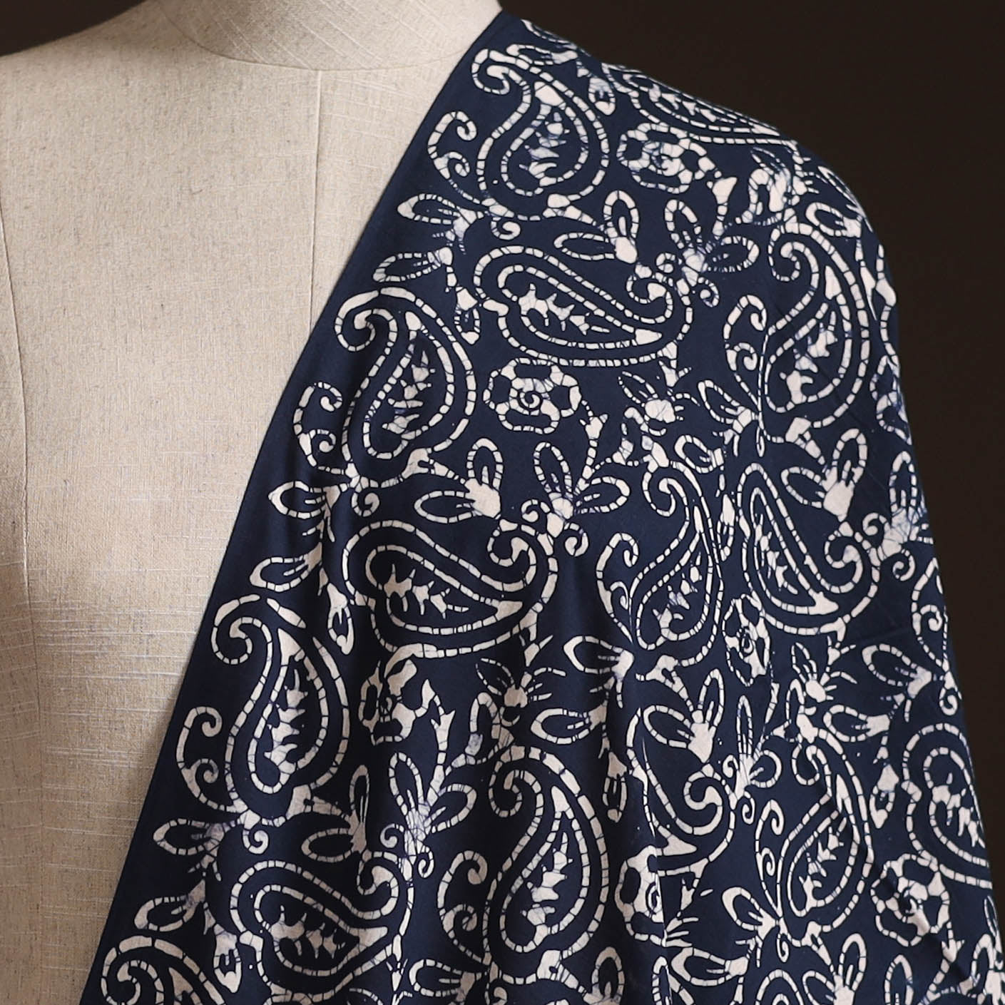 Hand Block Batik Print Cotton Fabric 11