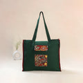 Green - Srikalahasti Handpainted Kalamkari Shoulder Bag 60