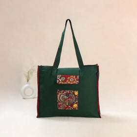 Green - Srikalahasti Handpainted Kalamkari Shoulder Bag 60