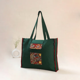 Green - Srikalahasti Handpainted Kalamkari Shoulder Bag 60