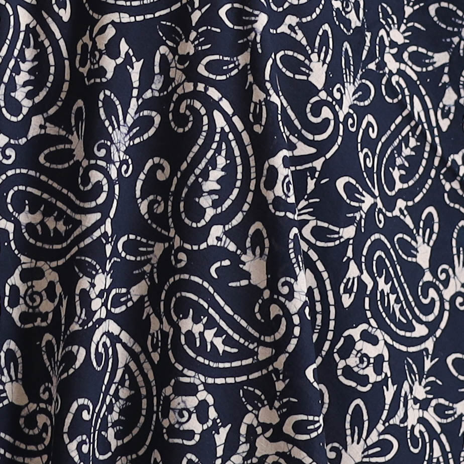 Hand Block Batik Print Cotton Fabric 11
