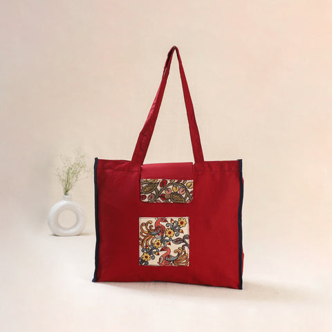 Red - Srikalahasti Handpainted Kalamkari Shoulder Bag 62