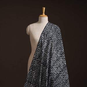 Black - Hand Block Batik Print Cotton Fabric 12