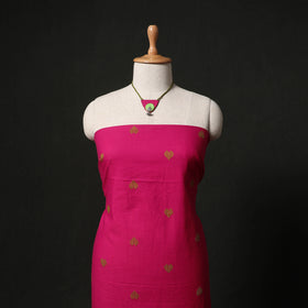 Jacquard Woven 2pc Cotton Unstitched Dress Material Kurta Set with Jewellery 10