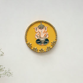 Ganesha - handpainted clay art wall frame 10 - handcrafted