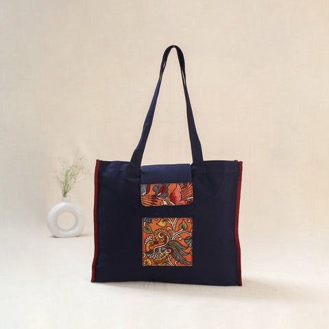 Blue - Srikalahasti Handpainted Kalamkari Shoulder Bag 63