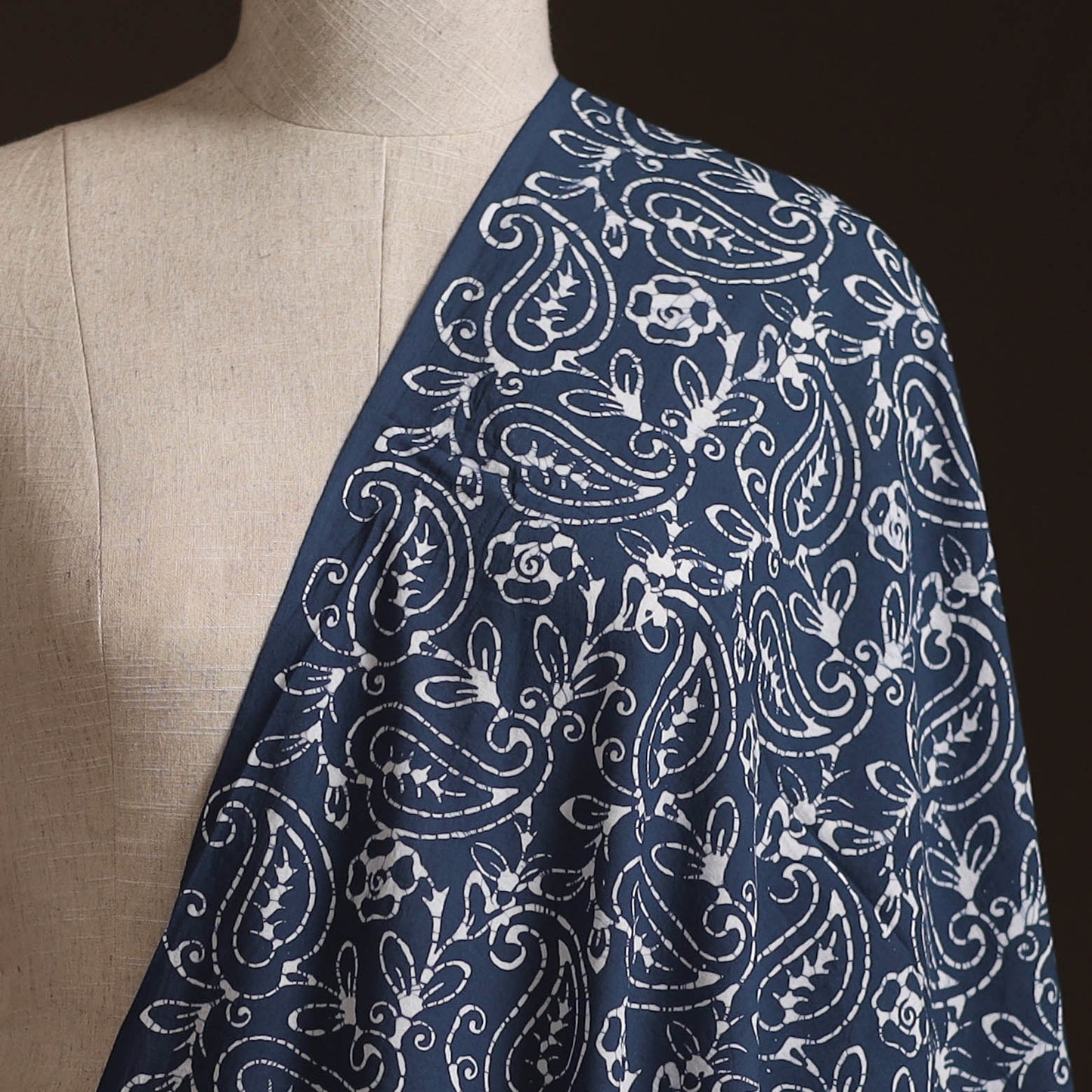 Hand Block Batik Print Cotton Fabric 16