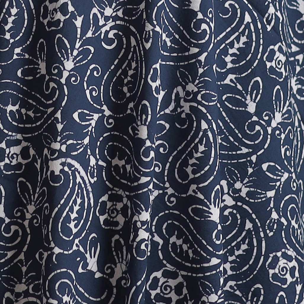 Hand Block Batik Print Cotton Fabric 16