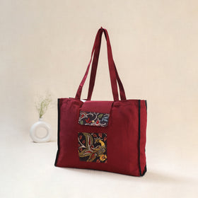 Red - Srikalahasti Handpainted Kalamkari Shoulder Bag 64