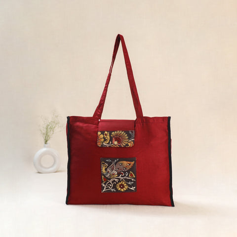 Red - Srikalahasti Handpainted Kalamkari Shoulder Bag 65