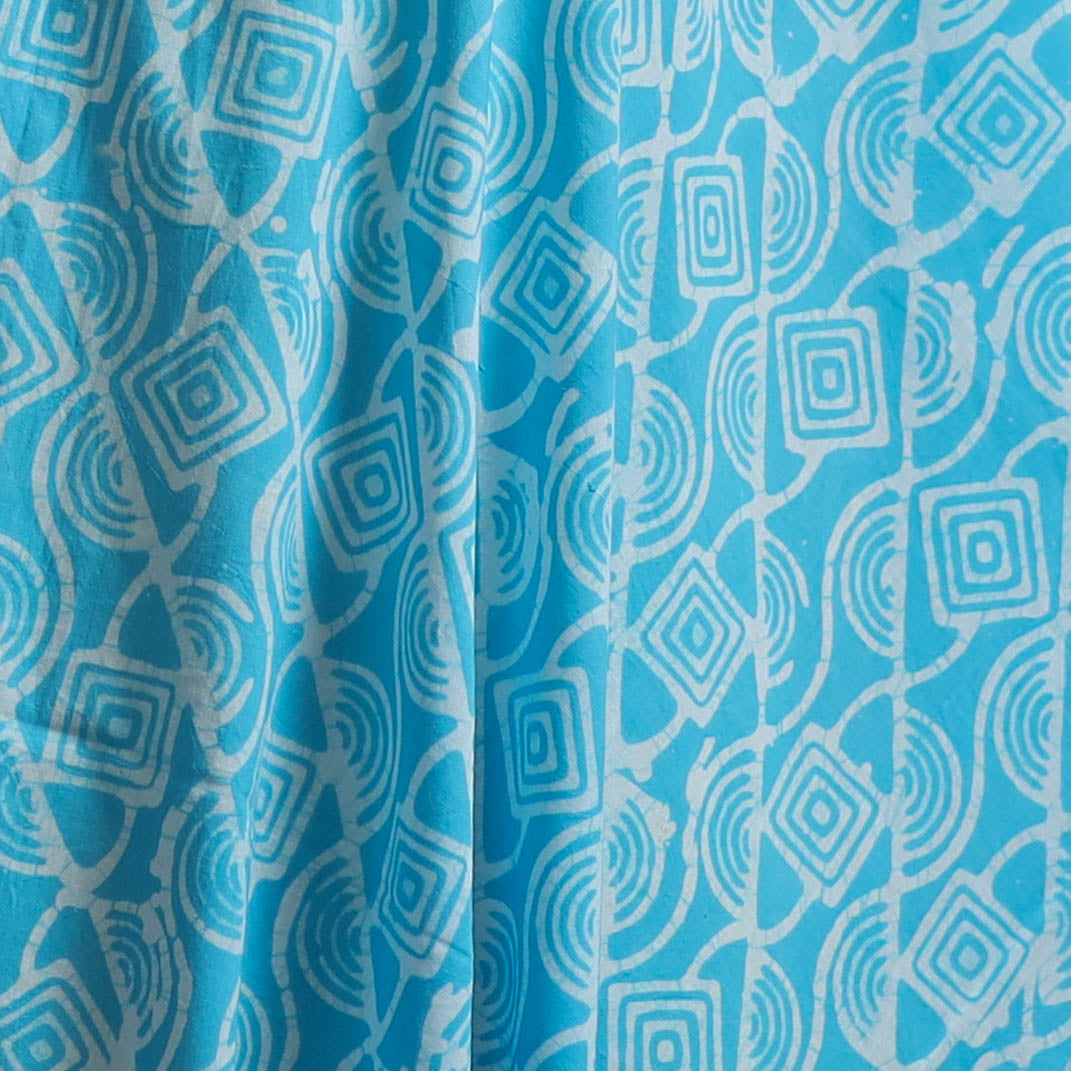 Hand Block Batik Print Cotton Fabric 15