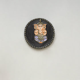 Ganesha - handpainted clay art wall frame 13 - handcrafted