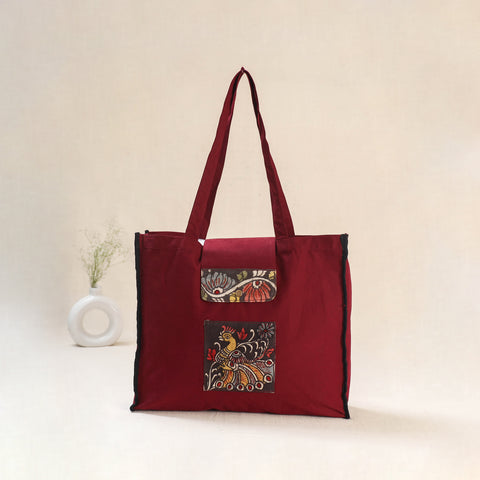Red - Srikalahasti Handpainted Kalamkari Shoulder Bag 66