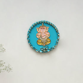 Ganesha - handpainted clay art wall frame 15 - handcrafted