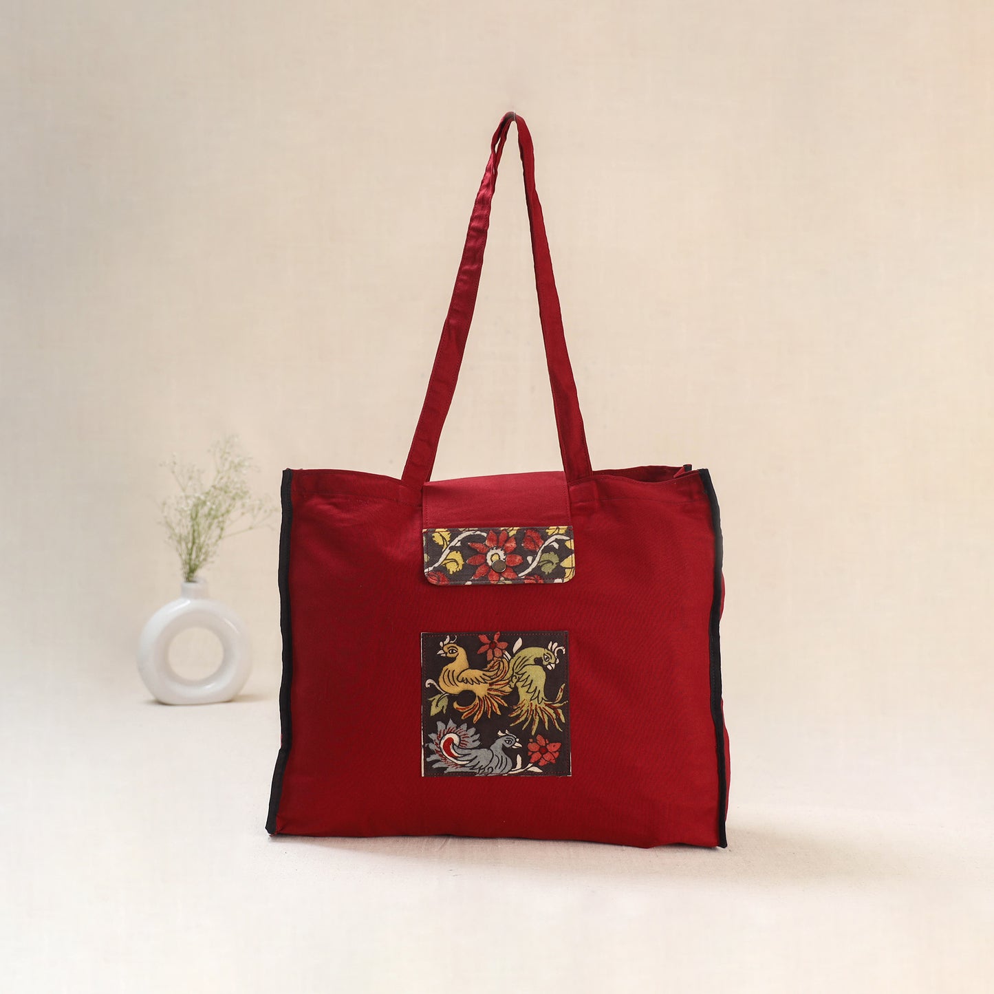 Red - Srikalahasti Handpainted Kalamkari Shoulder Bag 67