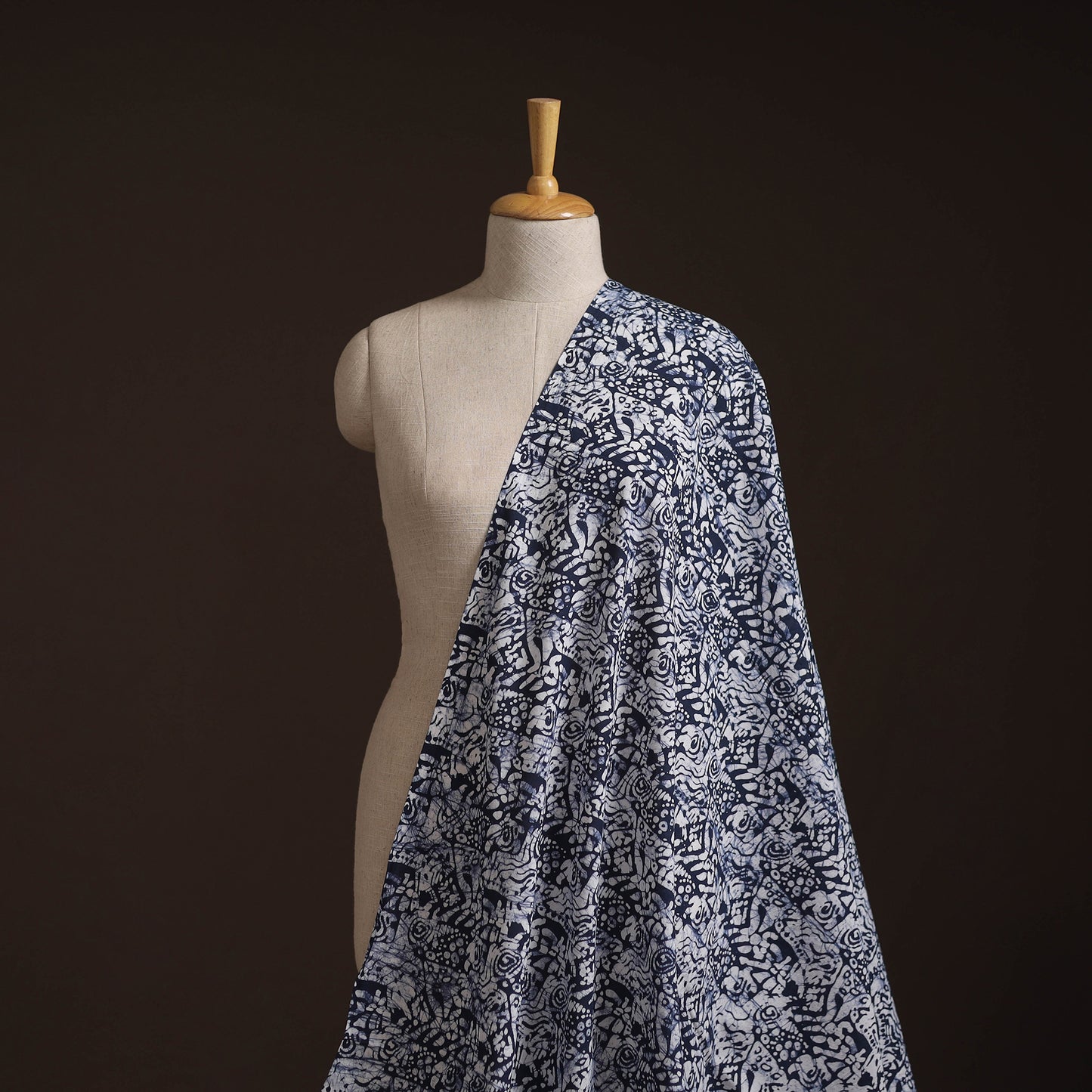 Hand Block Batik Print Cotton Fabric 19