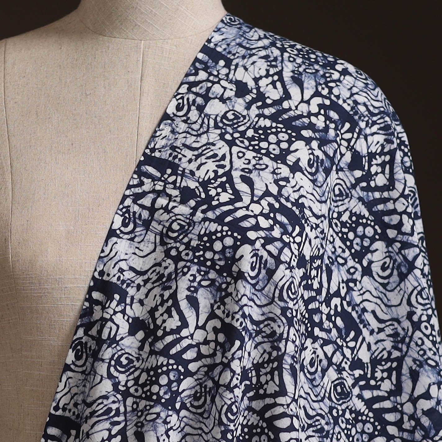 Hand Block Batik Print Cotton Fabric 19