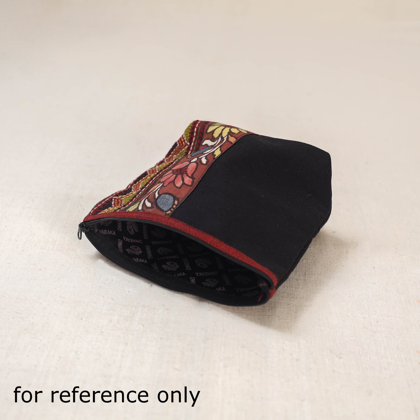 Tagai Work Srikalahasti Kalamkari Handpainted Small Utility Pouch 128