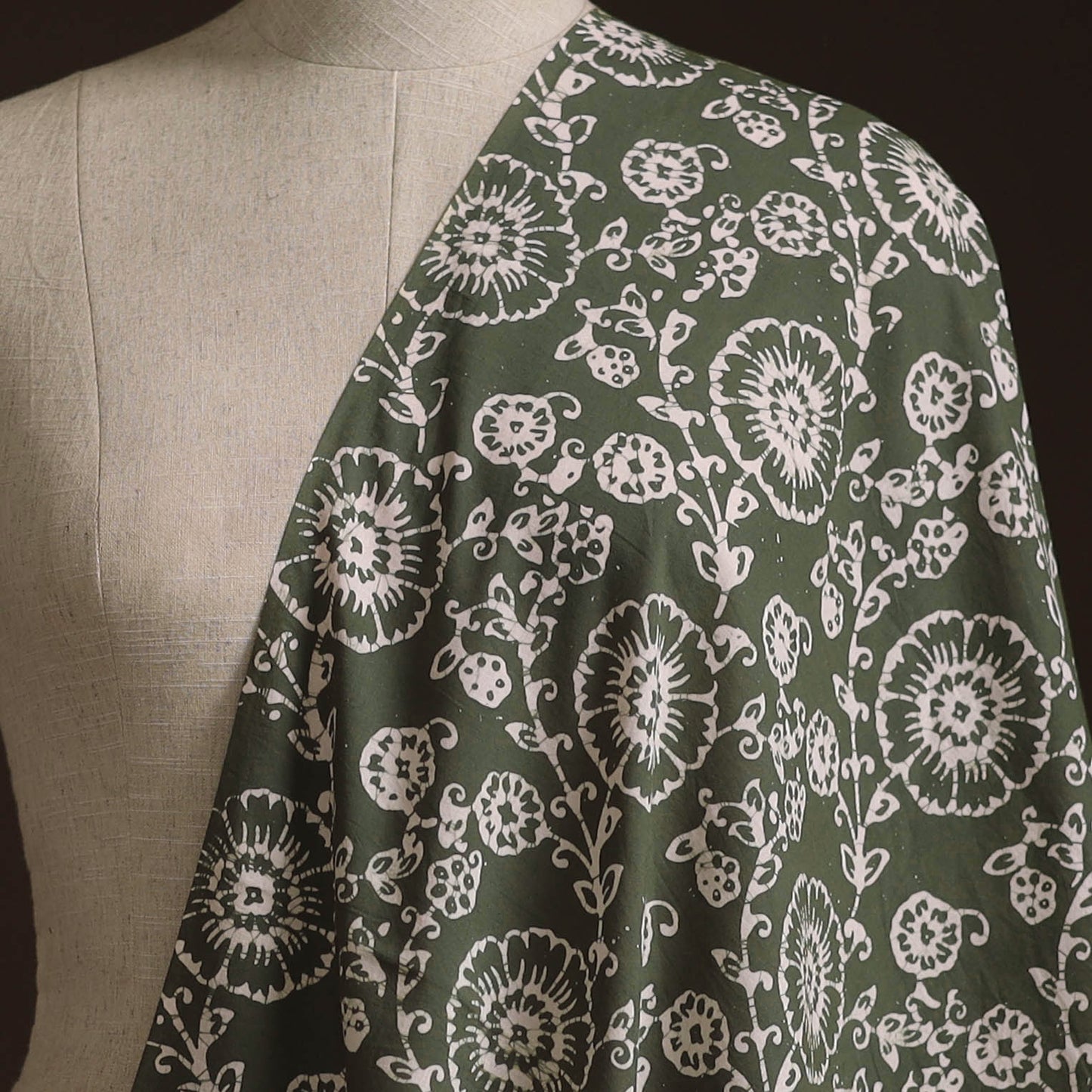 Hand Block Batik Print Cotton Fabric 20