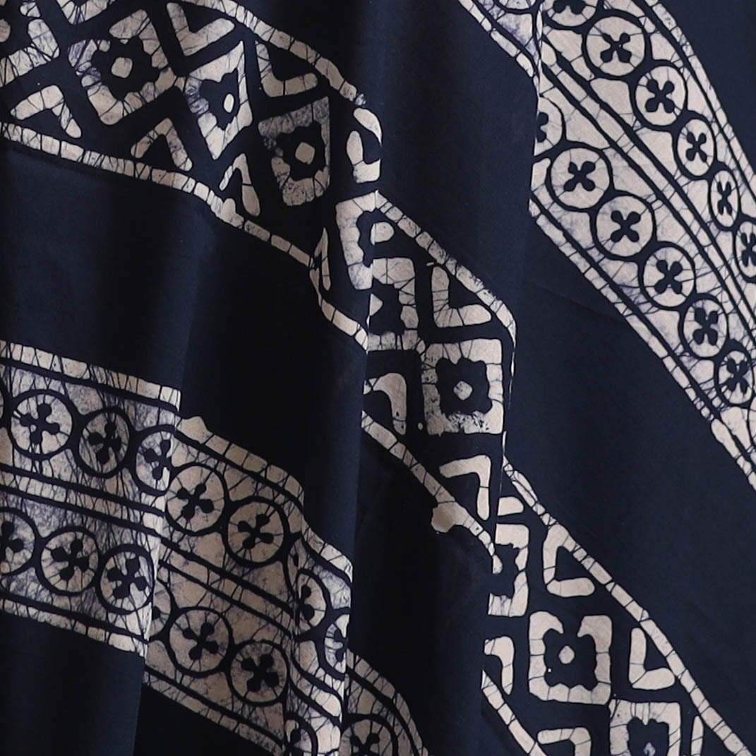 Hand Block Batik Print Cotton Fabric 21