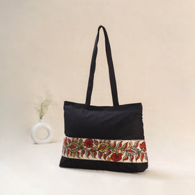 Black - Srikalahasti Kalamkari Handpainted Shoulder Bag 03