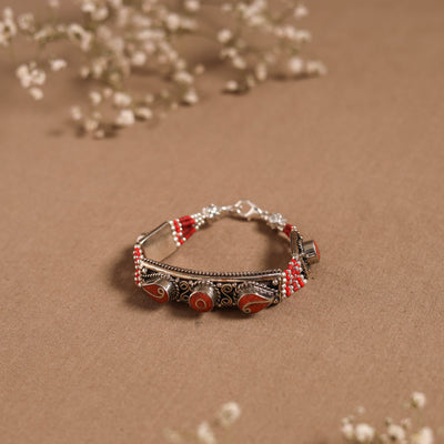 Red - ethnic tribal tibetan metal bracelet from himalaya 17
